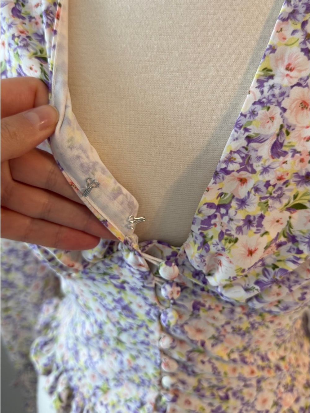 Heartloom Floral Corset-Style Blouse Smocked Waist Button Front Size S - Picture 7 of 9